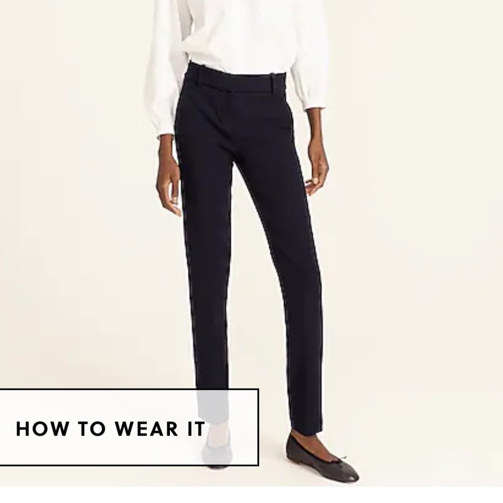 J. Crew Cameron Black Straight Leg Dress Pant Trouser